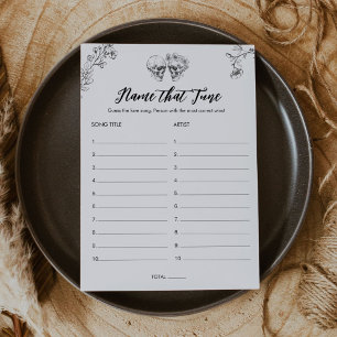 Gothic Name That Tune Halloween Bridal Shower Game Invitation