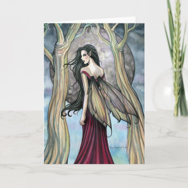 Gothic Night Fairy Card, Notecard (Front)