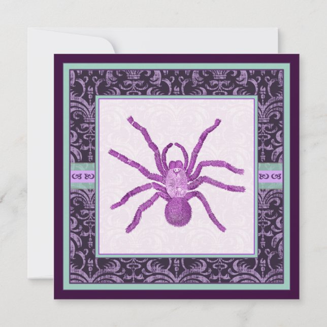 Gothic Night Halloween Choose Your Poison Spider Invitation (Back)