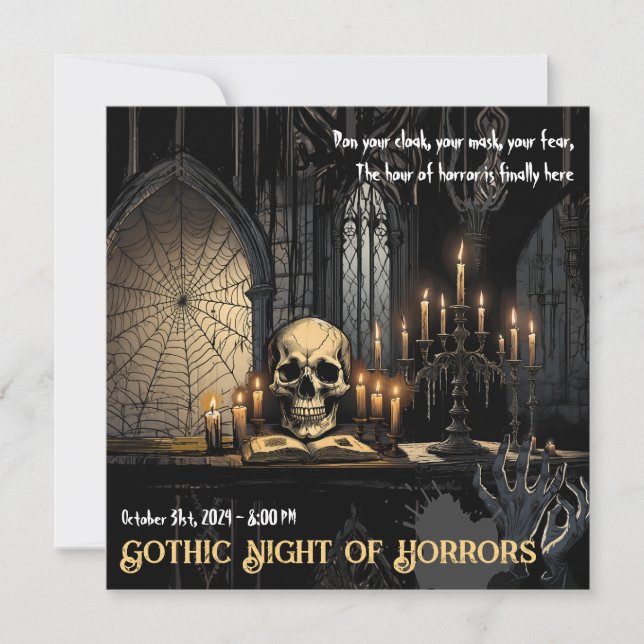 Gothic Night of Horrors - Dare to Enter the Abyss  Invitation (Front)