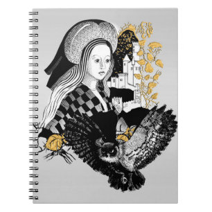 Gothic Night Owl and woman Notebook