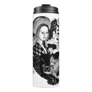 Gothic Night Owl and woman Thermal Tumbler