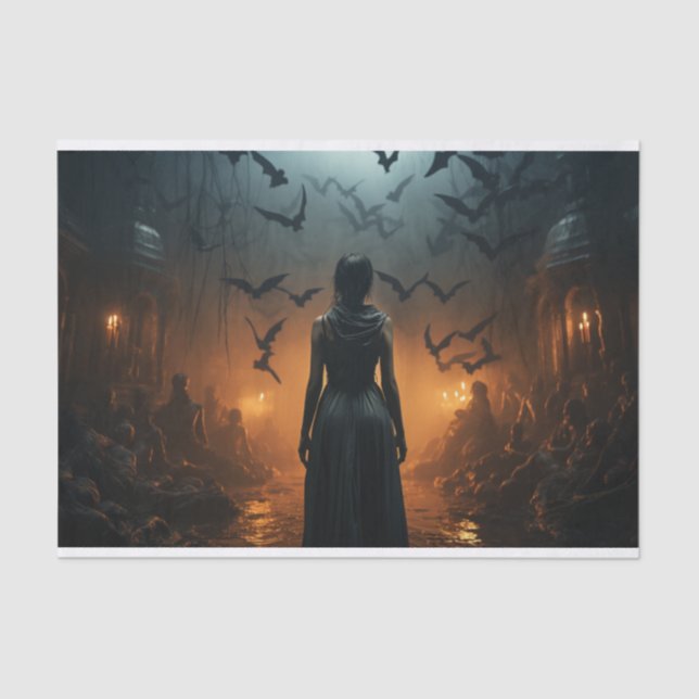 Gothic Nightmare Halloween Decoupage  Tissue Paper (Front)