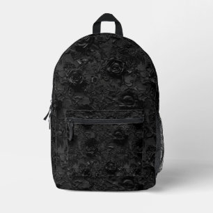 Gothic Noir Lace Pattern Black Printed Backpack
