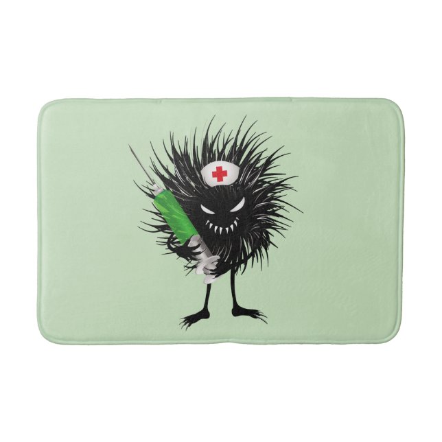 Gothic Nurse Funny Evil Creature Character Bath Mat (Front)