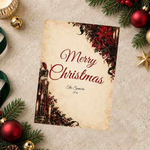 Gothic Nutcracker Merry Christmas Holiday Card