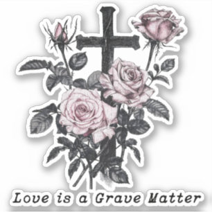 Gothic Occult Cemetery Roses and cross