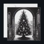 Gothic or Horror Spooky Christmas Tree Horror Holiday Card<br><div class="desc">Here's a cool holiday card with a strange, spooky Christmas tree with weird horror themed ornaments. The design is in black and white and has a creepy vibe to it! This is the perfect holiday card for a goth, horror fan or someone who likes spooky stuff. Christmas and spooky season...</div>