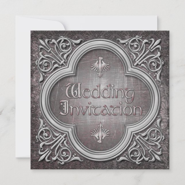 Gothic or Mediaeval Wedding Invitation (Front)