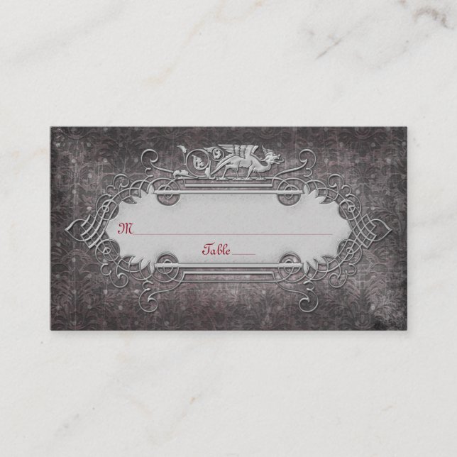 Gothic or Mediaeval Wedding Place Cards (Front)