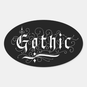 Gothic Oval Sticker
