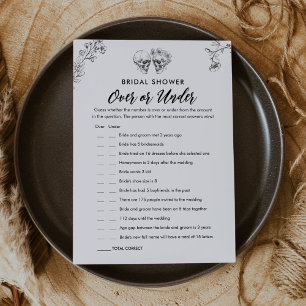 Gothic Over Or Under Bridal Shower Game Card