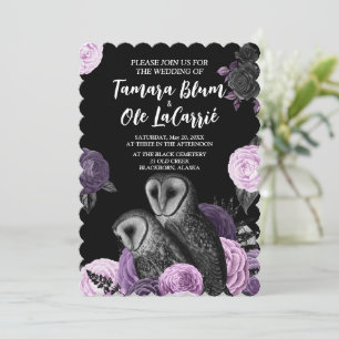 Gothic Owls Wedding Invitation