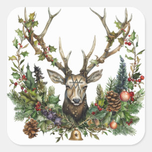 Gothic, Pagan, Nordic, Yule or Christmas Square Sticker