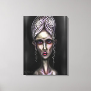 Gothic Pale Spooky Woman Ghost Haunted House Art  Canvas Print
