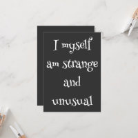 Gothic Party Invitation – I Myself Am Strange 