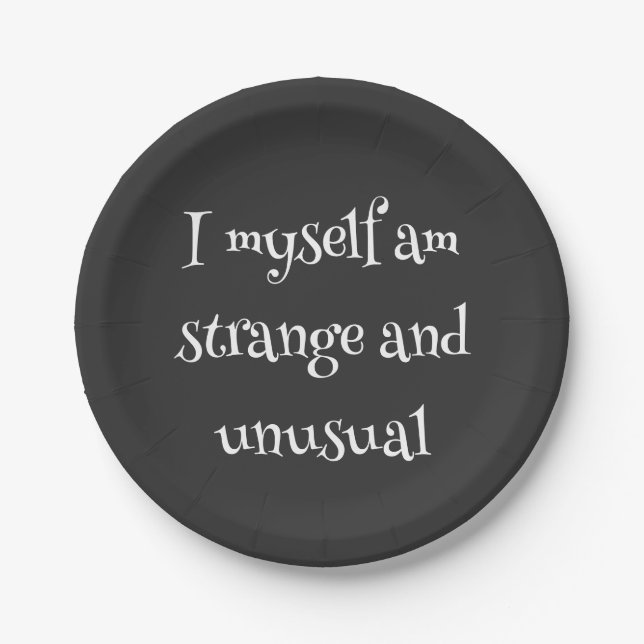 Gothic Party Paper Plates – I Myself Am Strange  (Front)