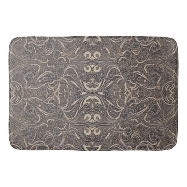 Gothic Pattern Black Bath Mat (Front)