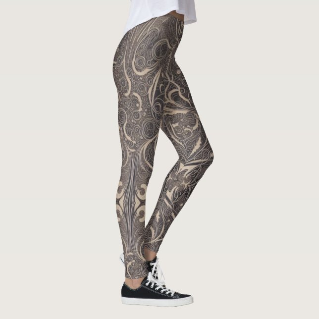 Gothic Pattern Black Leggings (Right)