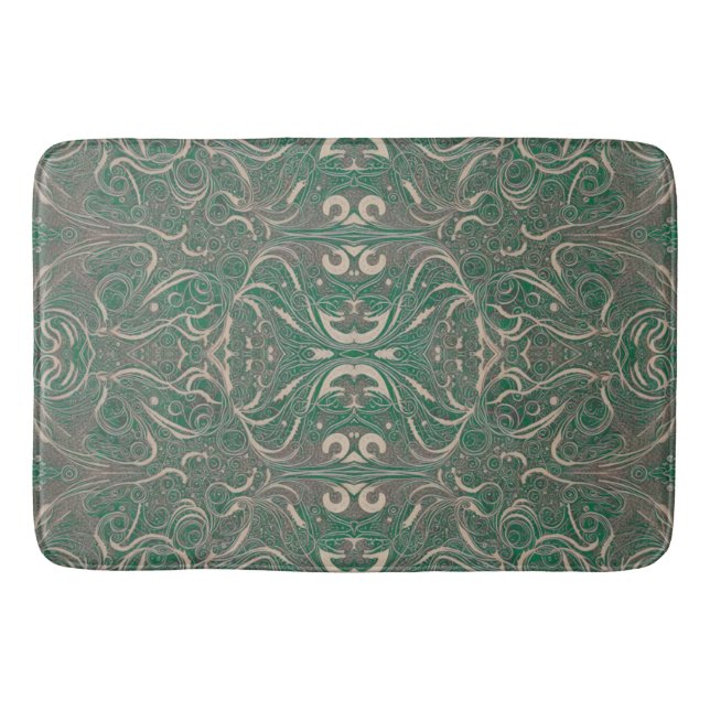 Gothic Pattern Green Bath Mat (Front)