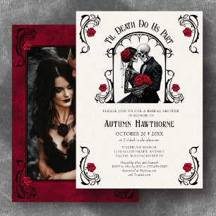 Gothic Photo Til Death Bridal Shower Invitation
