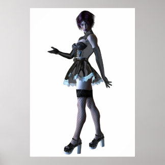 Gothic Pin Up Fantasy Girl Poster