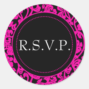 Gothic Pink & Black Flourish Envelope Seals