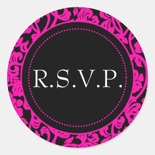 Gothic Pink & Black Flourish Envelope Seals (Front)