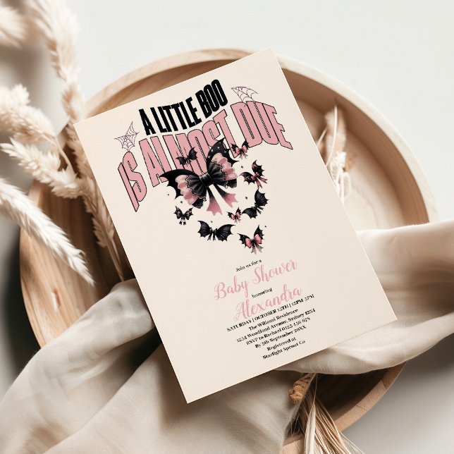 Gothic Pink Halloween Baby Shower Invitation (Creator Uploaded)