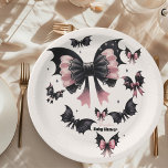 Gothic Pink Halloween Baby Shower Paper Plate<br><div class="desc">Celebrate your baby shower with a touch of festive fun using our Cute Halloween Baby Shower Paper Plates. These charming plates combine the joy of a baby shower with the playful spirit of Halloween, making them the perfect addition to your party tableware. Product Features: Adorable Halloween Design: Featuring delightful Halloween-themed...</div>