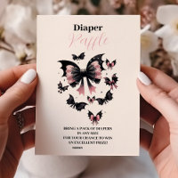 Gothic Pink Halloween Baby Shower Raffle Diapper