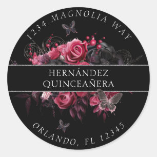 Gothic Pink Red & Black Moody Return Address Label