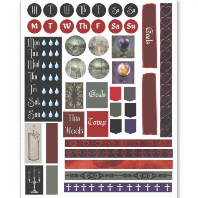 Gothic Planner Stickers (Front)