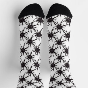 Gothic Plant Black and White Dry Thistle Socks