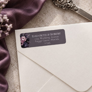 Gothic Plum Floral Wedding Address Labels