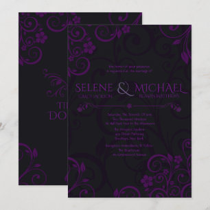 Gothic Plum Wedding Invitations