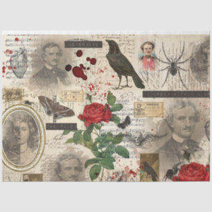 Gothic Poe Halloween Death & Ephemera Tissue Paper