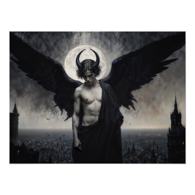 Gothic Portrait of Lord Lucifer Poster (Front)
