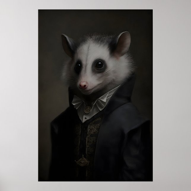 Gothic Possum Vintage Poster, Art Poster Print (Front)
