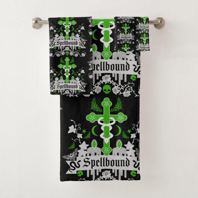 Gothic Post Punk Fashion Accessories Bath Towel Set (Insitu)