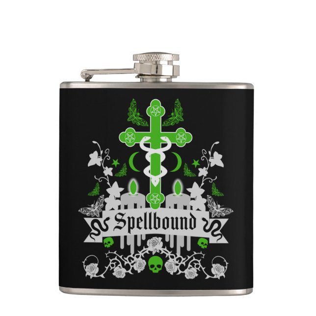 Gothic Post Punk Fashion Accessories Hip Flask (Front)