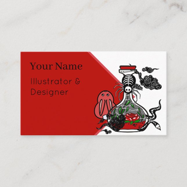 Gothic Potion with Skeleton Spider Business Card (Front)