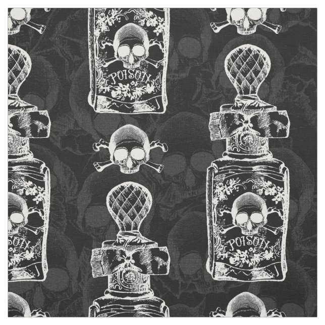 Gothic Pretty Poison Bottle Fabric (Swatch)