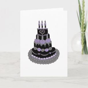Gothic Purple Birthday Cake Card