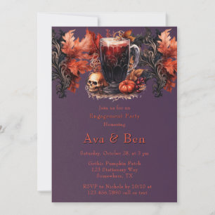 Gothic Purple Blood Wine Engagement Party Invitation