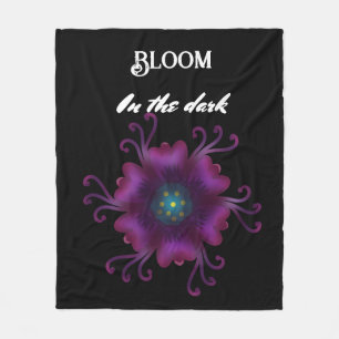Gothic Purple Flower Dark Floral Botanical Fleece Blanket