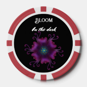 Gothic Purple Flower Dark Floral Botanical Poker Chips
