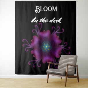 Gothic Purple Flower Dark Floral Botanical Tapestry