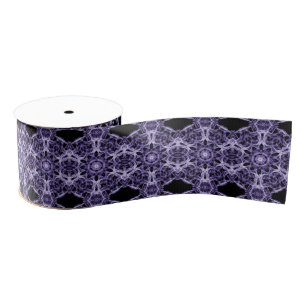 Gothic Purple Fractal Pattern Grosgrain Ribbon