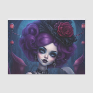 Gothic Purple Hair Beauty Decoupage Paper